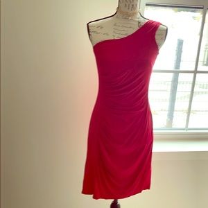 Red Hott!!! One shoulder, empire stretch dress.